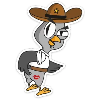 😘 bdb5d85e bird, cartoon, sticker, hat, kiss mark telegram sticker