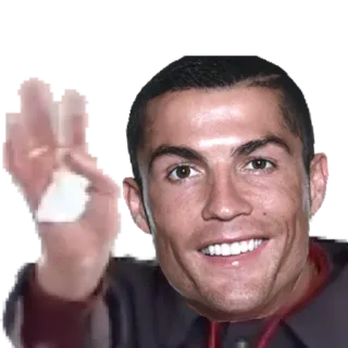 ✋ 7ef07605 Cristiano Ronaldo футбол, футбол, Роналду, ок, жест, спорт, спортсмен whatsapp sticker