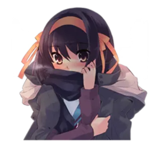 😳 202e567c Haruhi Suzumiya The Melancholy of Haruhi Suzumiya anime, cartoon, girl, cute, haruhi suzumiya, the melancholy of haruhi suzumiya, manga telegram sticker