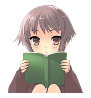 📖 3fc72ece anime, girl, reading, book, cute, manga telegram sticker
