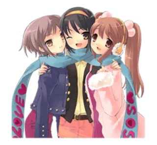 💚 62d1e54c LOVE SOS anime, girls, friendship, love, cartoon telegram sticker