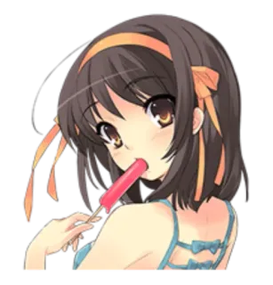 😚 8ce6c83c anime girl, popsicle, cartoon, illustration, cute, kawaii telegram sticker