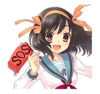 😆 c8593f1e SOS! anime, girl, SOS, cartoon, cute telegram sticker