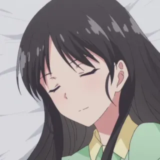 😑 26a36dff anime, chica, durmiendo, dibujos animados, ojos cerrados, linda telegram sticker