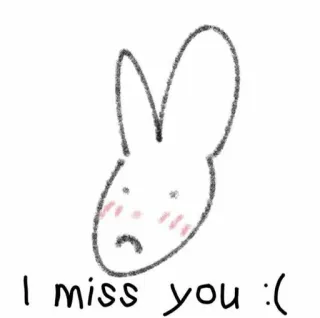 💘 0c1e442d I miss you :( กระต่าย, คิดถึง, เศร้า, น่ารัก, สัตว์, ภาพประกอบ telegram sticker
