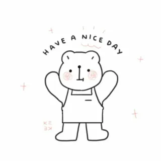 💘 ba374396 HAVE A NICE DAY หมี, น่ารัก, ภาพประกอบ, ทักทาย, อบอุ่น, บวก telegram sticker