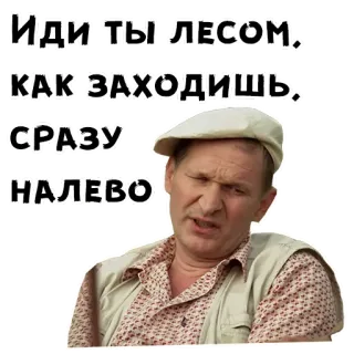 🤨 a1e3a451 Иди ты лесом, как заходишь, сразу - налево telegram sticker