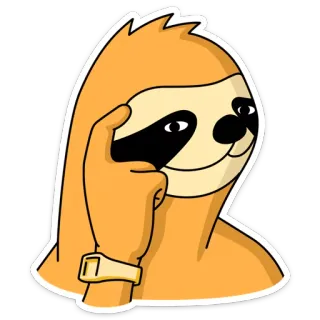 🤔 9562f667 树懒, 动物, 卡通, 搞笑, 思考, 思考中 telegram sticker