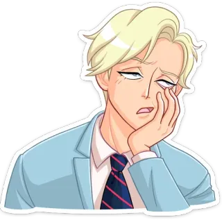 🤦‍♀️ 4c851500 男人, 疲惫, 无聊, 插图, 贴纸, 卡通, 金发, 精疲力尽 telegram sticker