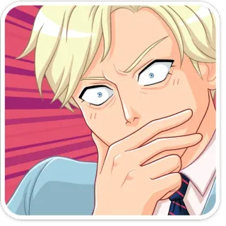 😳 8cb31a50 动漫, 思考, 担心, 表情, 怀疑, 卡通, 严肃 telegram sticker