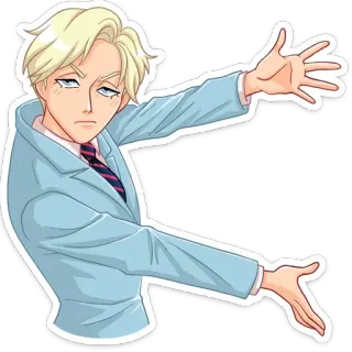 💁‍♂️ b85e5a5e 卡通, 贴纸, 男人, 西装, 动漫, 手势 telegram sticker