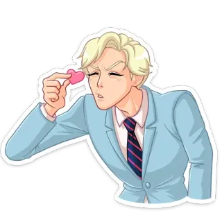 ❤️ bf7c072e 卡通, 男人, 心, 爱, 西装, 领带 telegram sticker