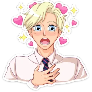 😦 c2fcfa21 动漫, 爱心, 爱, 兴奋, 惊讶, 卡通 telegram sticker