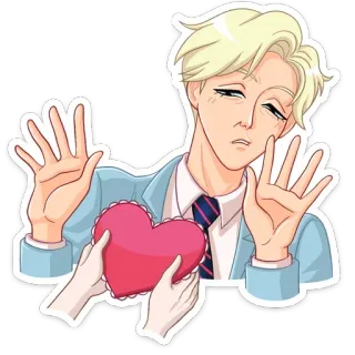 🙅‍♂️ ea8d7a9d 动漫, 心, 爱, 卡通, 插画, 人物, 浪漫 telegram sticker