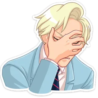 🤦‍♀️ ff117106 捂脸, 失望, 卡通, 插画, 恼火, 反应, 手势, 金发 telegram sticker