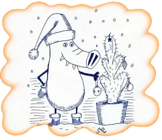 🎄 0ebbf017 noël, cactus, hiver, fêtes, neige whatsapp sticker