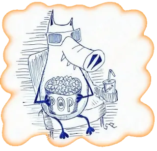 🍟 1ca97fed POP animal, dessin animé, pop-corn, cola, film, divertissement whatsapp sticker