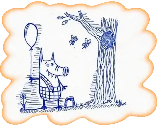 🍭 2783086c cochon, ballon, arbre, abeille, animal, dessin whatsapp sticker