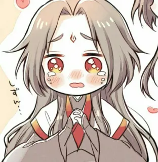 🙏 02f56503 しずん… piangendo, anime, kawaii, triste, carino whatsapp sticker