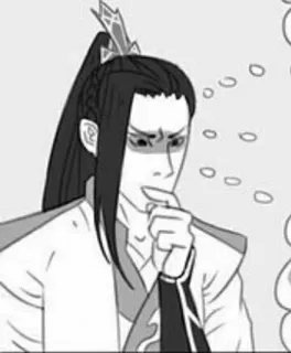 🤔 818f70e6 pensando, preoccupato, personaggio, anime, manga whatsapp sticker