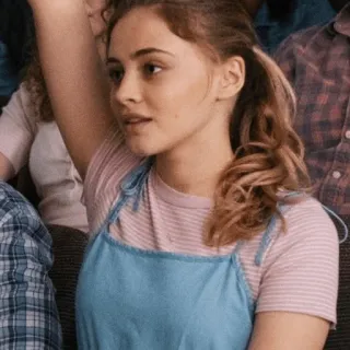 🌼 b680a6fa mujer, persona, levantando la mano, chica, retrato, casual telegram sticker