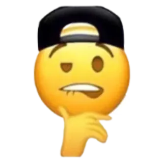 🥴 3b027449 Emoji, Visage, Expression, Chapeau, Réflexion telegram sticker