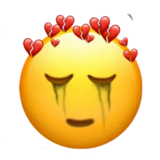 🥵 21da892d Emoji, Verdrietig, Hart, Gebroken, Huilend whatsapp sticker
