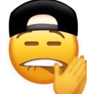 🥵 2794cd36 Emoji, Gezicht, Uitdrukking, Zwarte pet whatsapp sticker