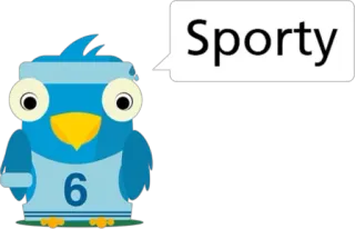 😏 0c2efbc5 Sporty птица, спортивный, мультфильм, персонаж, животное, атлетичный telegram sticker