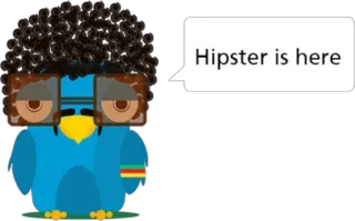 😗 187a8f57 Hipster is here хипстер, птица, очки, мультфильм, ботаник, сообщение telegram sticker