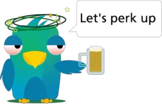 🍺 22050140 Let's perk up птица, пиво, пьяный, алкоголь, мультфильм telegram sticker
