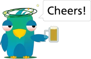 🍺 6d497f00 Cheers! птица, ура, выпивка, пиво, вечеринка, праздник, алкоголь telegram sticker