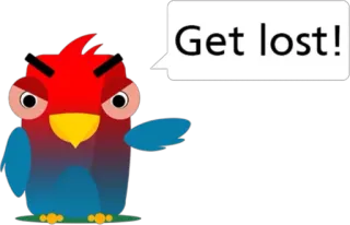 😡 81c0a252 Get lost! птица, злой, пузырь речи, проваливай, мультфильм, оскорбление, заявление telegram sticker