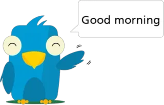 ☺️ 82a6559f Good morning птица, мультфильм, приветствие, доброе утро, милый telegram sticker