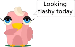 😻 8c277f45 Looking flashy today птица, яркий, мультфильм, животное, розовый telegram sticker