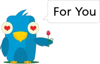 🌹 958bd8e3 For You птица, любовь, роза, подарок, день святого валентина, приветствие telegram sticker