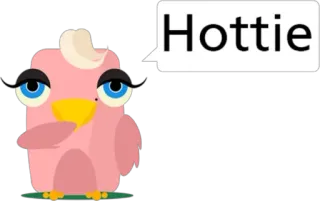 😻 9bd4220f Hottie птица, милый, розовый, горячая, животное, мультфильм telegram sticker