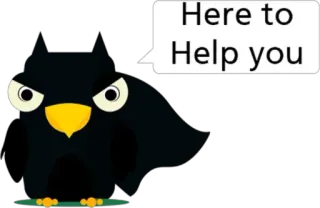 😈 bbd49071 Here to Help you птица, мультфильм, помощь, милый, животное telegram sticker