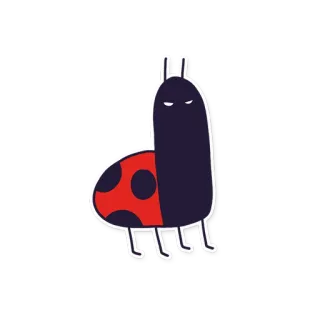 😑 05223e3c Marienkäfer, Insekt, Käfer, Tier, süß, Cartoon telegram sticker