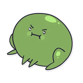 😠 35b3ba1f Frosch, grün, Cartoon, Tier, Amphibie, niedlich telegram sticker