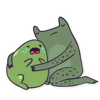 😭 af990609 Frosch, weinen, traurig, Empathie, Unterstützung, niedlich, Aufkleber telegram sticker