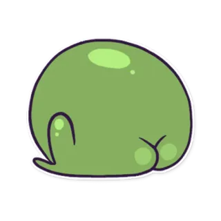 😏 e4cbe342 Blob, Grün, Niedlich, Simpel, Cartoon telegram sticker