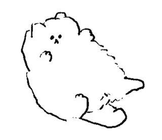 🤍 9be1eff7 animal, desenho animado, branco, minimalista, blob, personagem telegram sticker