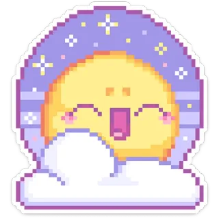 ☺️ 79857804 可爱, 卡哇伊, 像素画, 云, 太阳, 快乐, 粉彩 whatsapp sticker