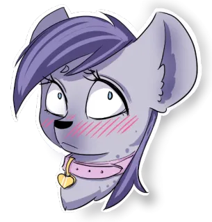 😳 40b262e5 pies, zwierzę, kreskówka, słodki, zwierzak, fioletowy, obroża telegram sticker