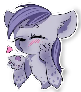 😘 aaf536f4 słodki, zwierzę, kreskówka, serce, pocałunek, naklejka telegram sticker