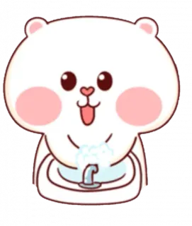 🧼 1d66cc48 Bär, Händewaschen, sauber, süß, Cartoon telegram sticker