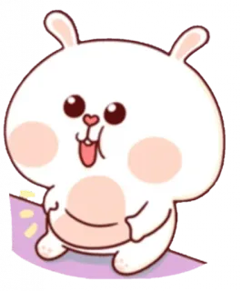 😊 25a91ef0 Hase, niedlich, Tier, Cartoon, kawaii, Sticker telegram sticker