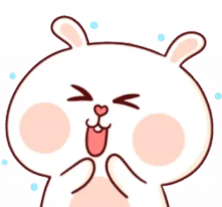 😂 85f8c392 Hase, süß, Tier, Cartoon, kawaii, Emoji telegram sticker