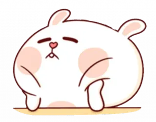 😒 be1d377d Hase, Kaninchen, süß, Tier, Cartoon, schläfrig, kawaii telegram sticker